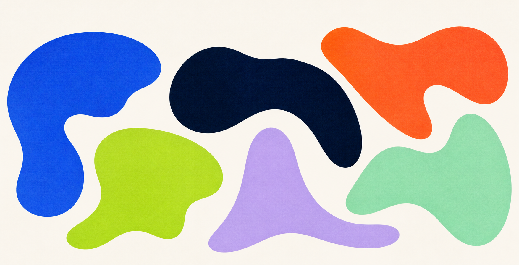 Abstract organic forms in Yangkan Technology brand colors